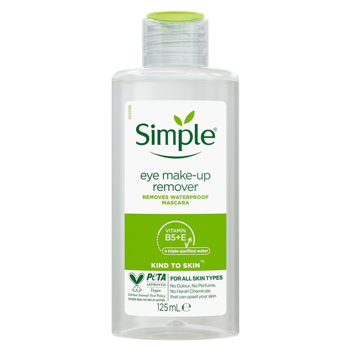 Simple Kind To Eyes Eye Make Up Remover, 125 ml – Gentle Micellar Cleansing Water - görsel 1