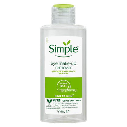 Simple Kind To Eyes Eye Make Up Remover, 125 ml – Gentle Micellar Cleansing Water