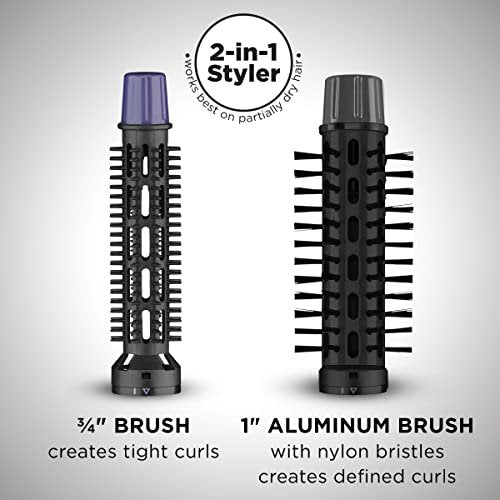 Conair 2-in-1 Hot Air Styling Curl Brush - Volumizing Blow Dryer & Curler, 2 Piece Set Avelisse
