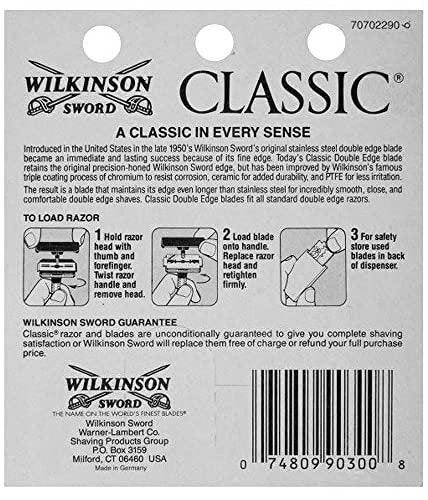 Wilkinson Sword Classic Double Edge Razor Blades - 5 Count (Pack of 2) - Premium Quality for Smooth Shave - görsel 7