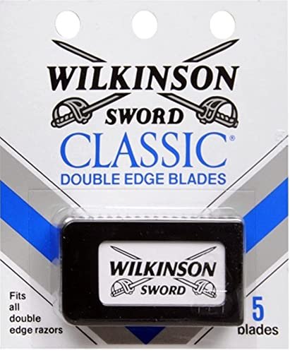 Wilkinson Sword Classic Double Edge Razor Blades - 5 Count (Pack of 2) - Premium Quality for Smooth Shave