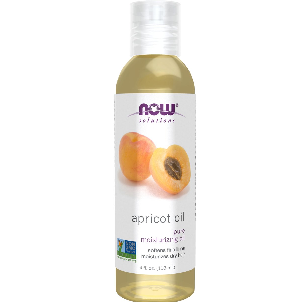 NOW Foods Solutions Apricot Kernel Oil - 4 oz Hair Moisturizer & Rejuvenating Skin Oil - görsel 1