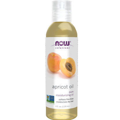 NOW Foods Solutions Apricot Kernel Oil - 4 oz Hair Moisturizer & Rejuvenating Skin Oil
