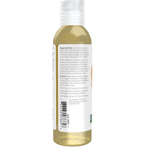 NOW Foods Solutions Apricot Kernel Oil - 4 oz Hair Moisturizer & Rejuvenating Skin Oil - görsel 6