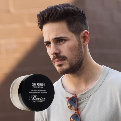 Baxter of California Clay Pomade - Strong Hold Matte Hair Clay for Men, Texturizing & Thickening, Natural Definition & All-Day Control, 2 oz Avelisse