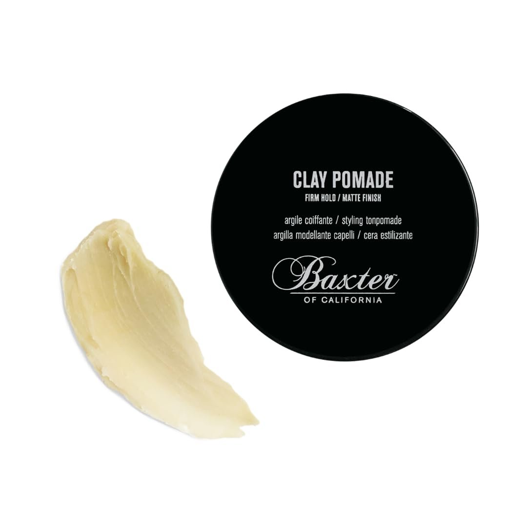 Baxter of California Clay Pomade - Strong Hold Matte Hair Clay for Men, Texturizing & Thickening, Natural Definition & All-Day Control, 2 oz Avelisse