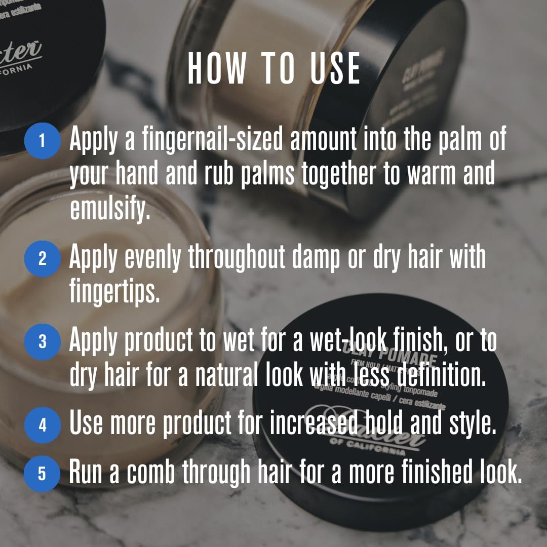 Baxter of California Clay Pomade - Strong Hold Matte Hair Clay for Men, Texturizing & Thickening, Natural Definition & All-Day Control, 2 oz Avelisse