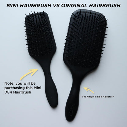 Denman D84 Mini Paddle Cushion Hair Brush – Black, Travel-Friendly Detangling & Blow-Drying Brush for Smooth, Straight Styles Avelisse