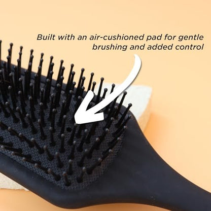 Denman D84 Mini Paddle Cushion Hair Brush – Black, Travel-Friendly Detangling & Blow-Drying Brush for Smooth, Straight Styles Avelisse