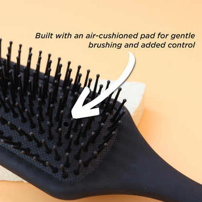 Denman D84 Mini Paddle Cushion Hair Brush – Black, Travel-Friendly Detangling & Blow-Drying Brush for Smooth, Straight Styles Avelisse