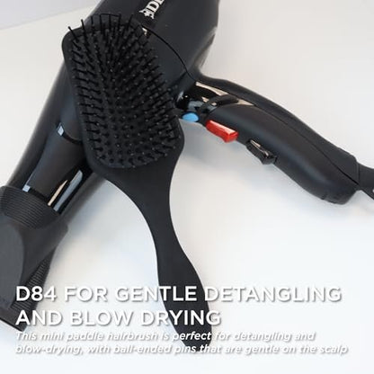 Denman D84 Mini Paddle Cushion Hair Brush – Black, Travel-Friendly Detangling & Blow-Drying Brush for Smooth, Straight Styles Avelisse
