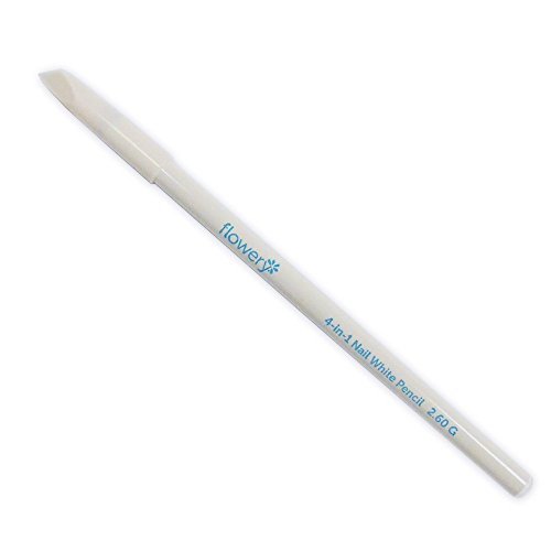 Flowery 4-in-1 White Nail Pencil – Under Nail Whitener & Cuticle Pusher for Natural French Manicure Look - görsel 2