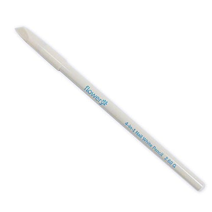 Flowery 4-in-1 White Nail Pencil – Under Nail Whitener & Cuticle Pusher for Natural French Manicure Look