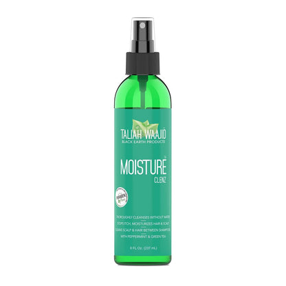 Taliah Waajid Black Earth Products Moisture Clenz, 8 oz - Sulfate-Free Moisturizing Shampoo for Dry Scalp & Hair Growth