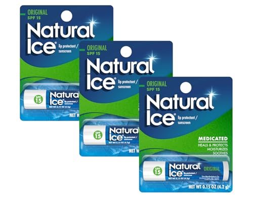 Mentholatum Natural Ice Lip Balm Original SPF 15 - 3-Pack (0.16 Fl Oz Each) - görsel 1