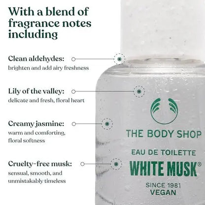 The Body Shop White Musk Eau De Toilette – Fresh, Floral Fragrance – Vegan – 1 oz Avelisse