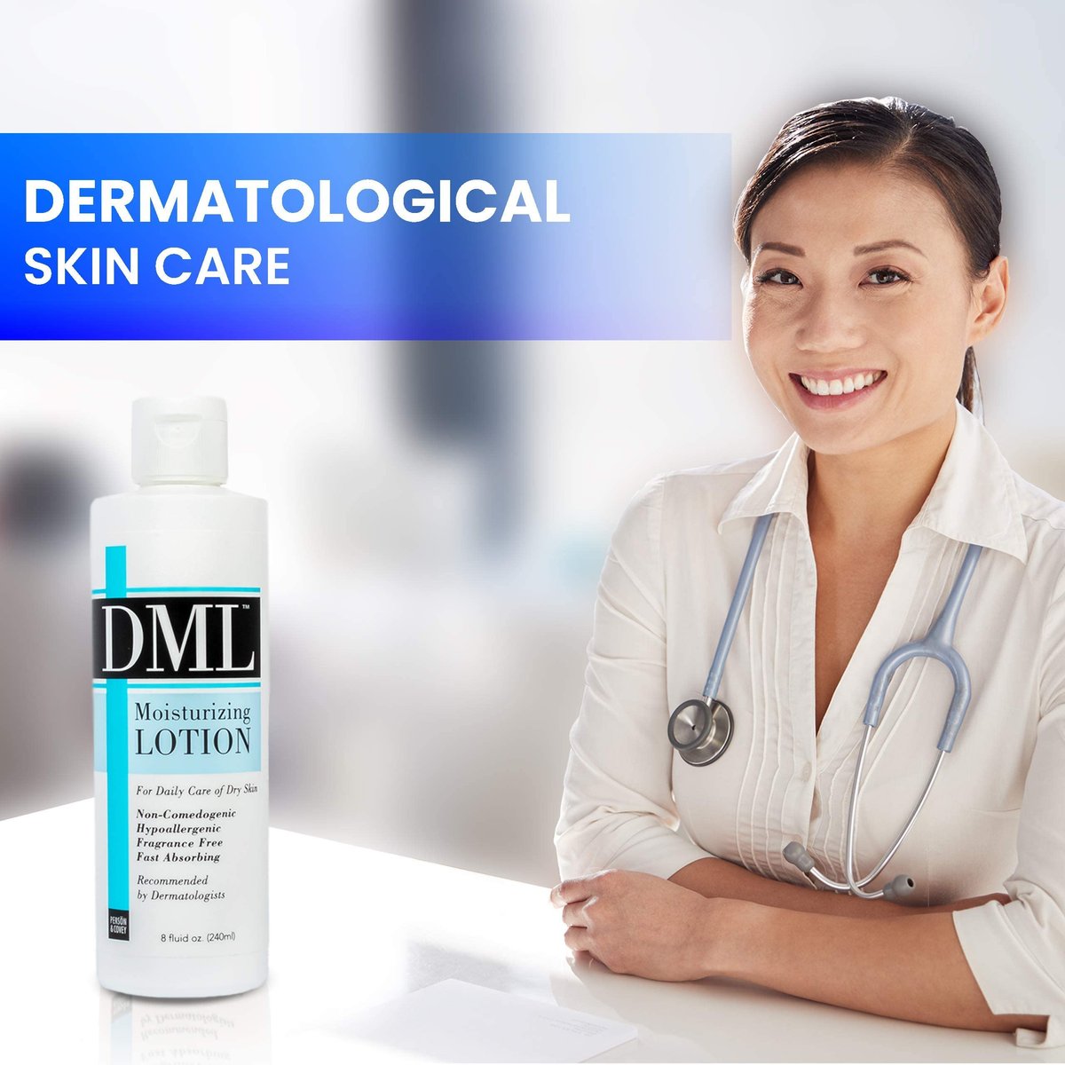 DML Fragrance Free Moisturizing Lotion – 8 oz – For Dry Skin & Eczema Relief - görsel 7