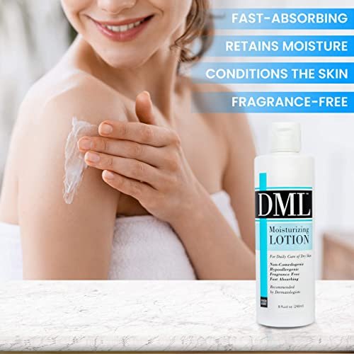 DML Fragrance Free Moisturizing Lotion – 8 oz – For Dry Skin & Eczema Relief - görsel 12