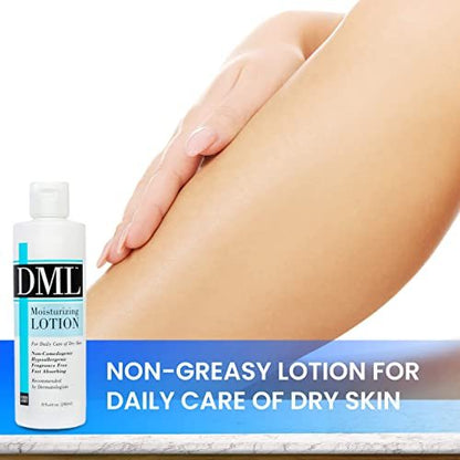 DML Fragrance Free Moisturizing Lotion – 8 oz – For Dry Skin & Eczema Relief