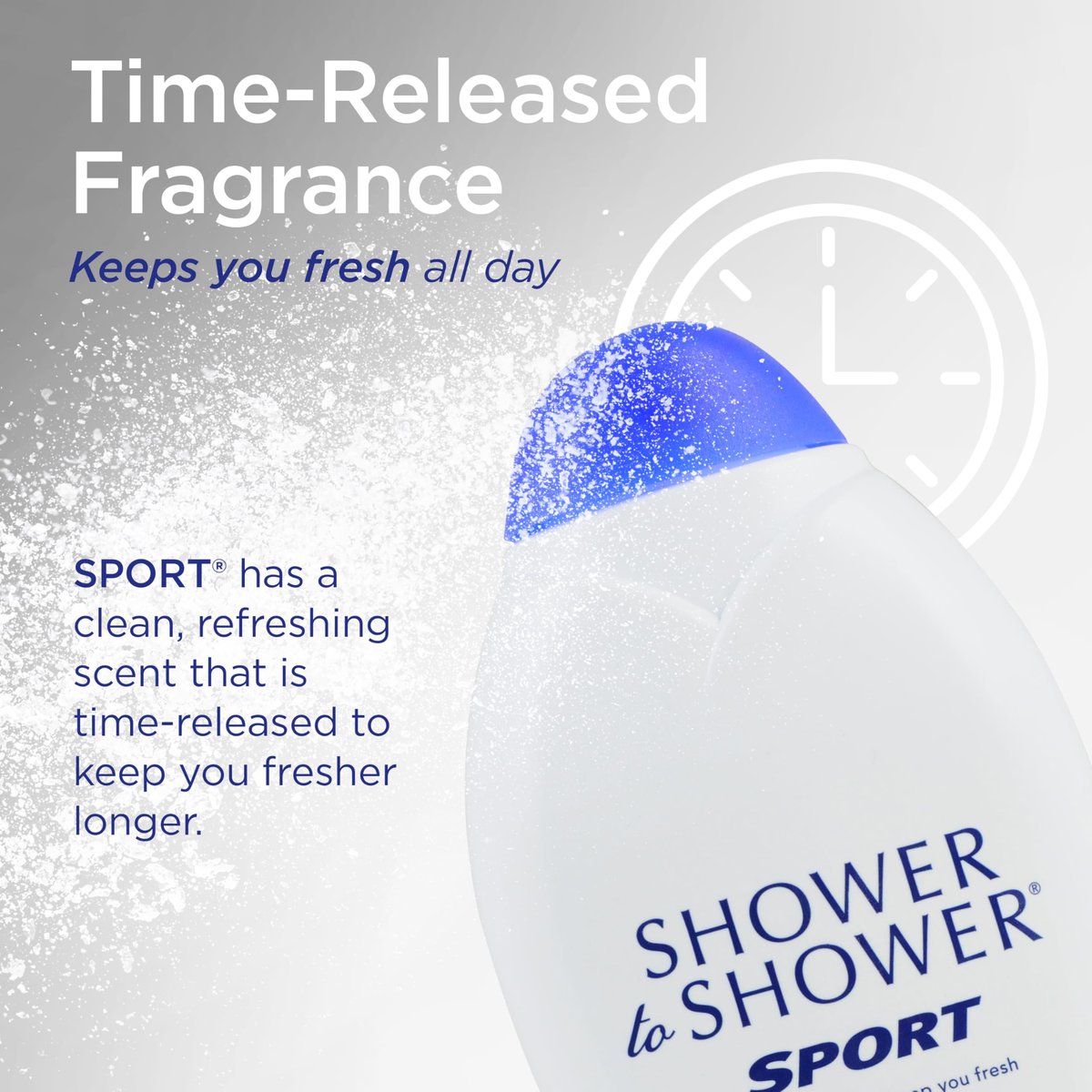 Shower to Shower Sport Body Powder for Men & Women, Talc Free, Sweat Absorbing, Prevents Chafing & Odor, Deodorizing All Over Body Powder for Long Lasting Freshness, 8 OZ - görsel 9