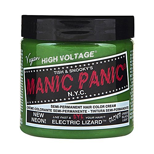 MANIC PANIC Classic Electric Lizard Semi Permanent Hair Color - Bright Neon Green Hair Dye, 4oz - Vegan & Cruelty-Free Avelisse