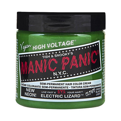 MANIC PANIC Classic Electric Lizard Semi Permanent Hair Color - Bright Neon Green Hair Dye, 4oz - Vegan & Cruelty-Free Avelisse
