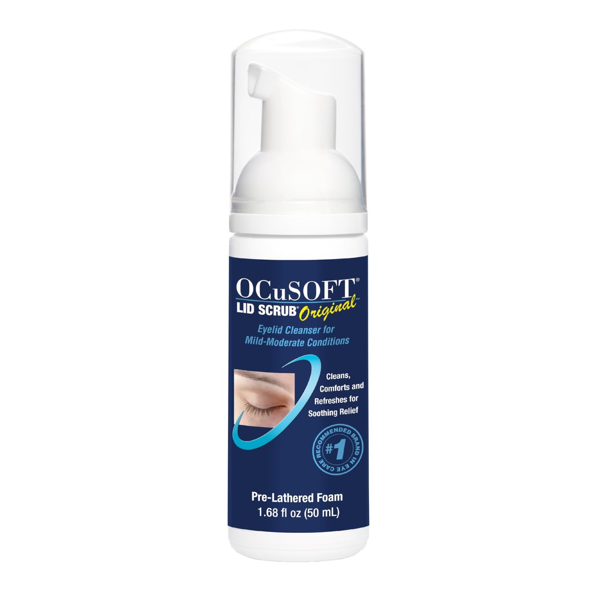 OCuSOFT Original Foaming Eyelid Cleanser - Mild Instant Foam for Sensitive Eyes - Removes Oil, Dust, Pollen & Makeup - 1.68 fl oz Avelisse