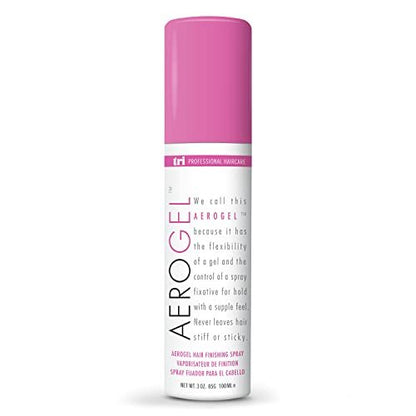 TRIDESIGN Aerogel Hairspray – Strong Hold Hair Finishing Spray for Volumizing & Control, Flexible Styling for All Hair Types, Non-Sticky and Scented – Travel Size 3 oz