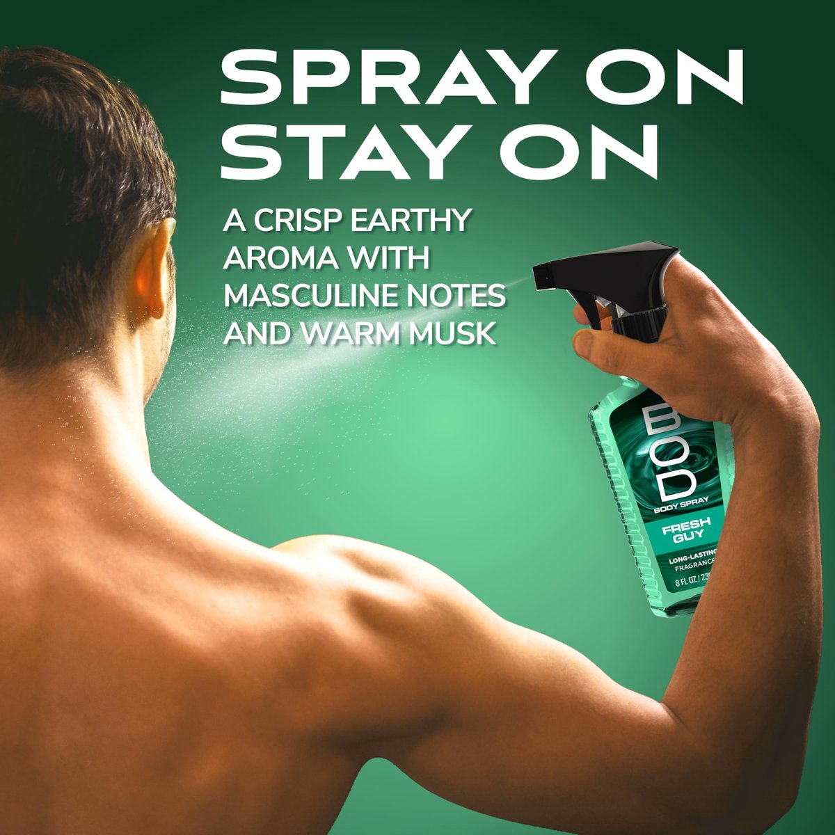 BOD Man Fragrance Body Spray, Fresh Guy, 8 fl oz - Long-Lasting Men's Deodorant Body Spray - görsel 11