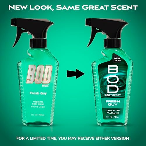 BOD Man Fragrance Body Spray, Fresh Guy, 8 fl oz - Long-Lasting Men's Deodorant Body Spray - görsel 4