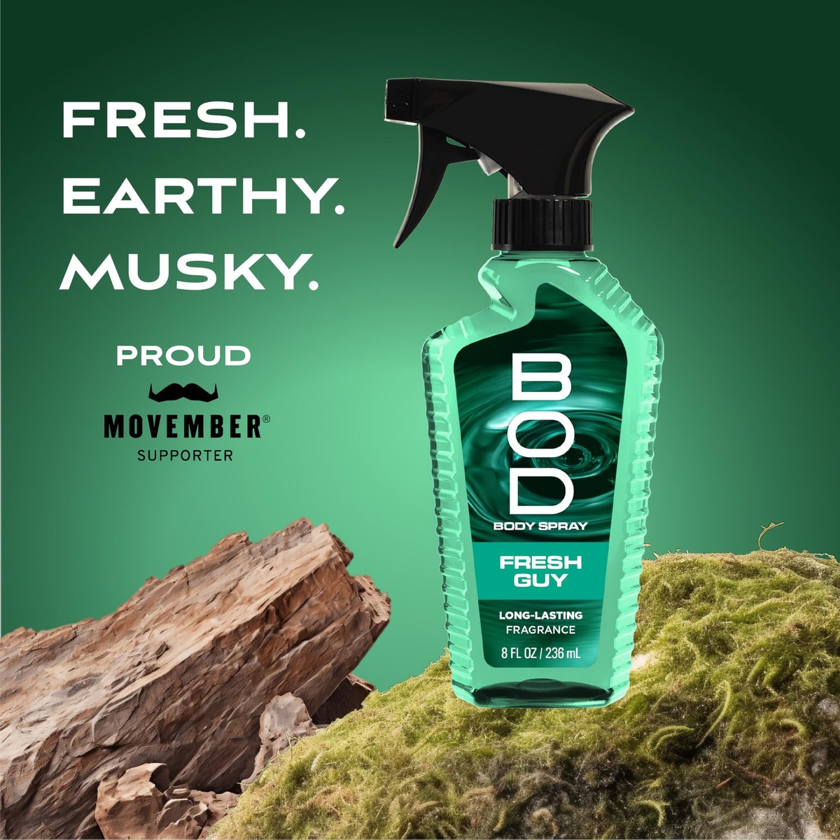 BOD Man Fragrance Body Spray, Fresh Guy, 8 fl oz - Long-Lasting Men's Deodorant Body Spray - görsel 5
