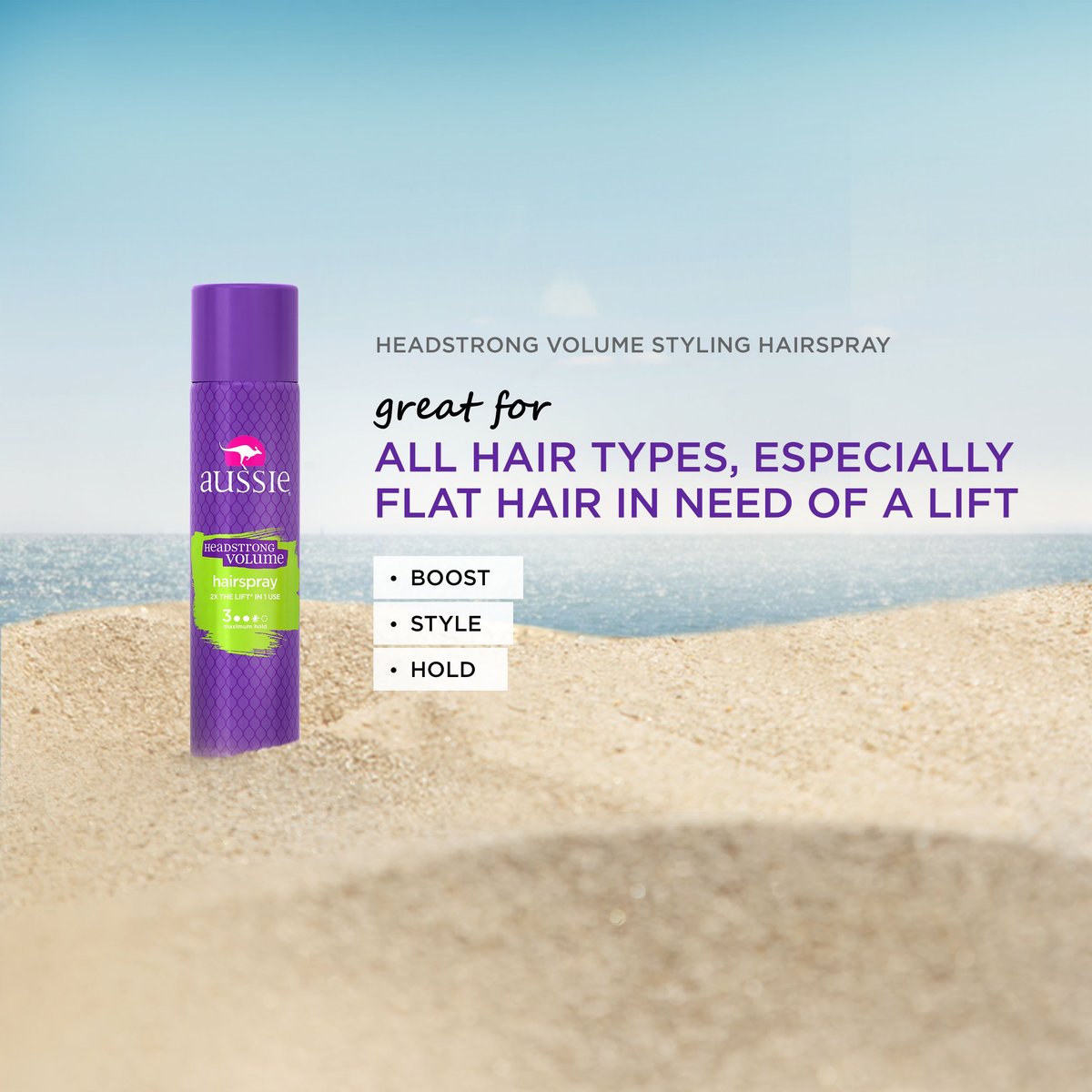 Aussie Headstrong Volume Aerosol Hair Spray, 10 Ounce - Maximum Hold, Volumizing Formula Avelisse