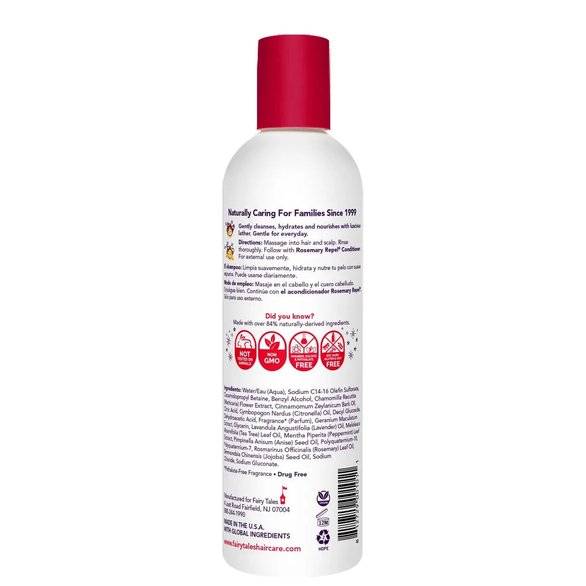 Fairy Tales Rosemary Repel Daily Kids Shampoo – 12 fl oz, Lice Deterrent, Kids Love the Smell Avelisse