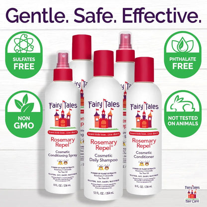 Fairy Tales Rosemary Repel Daily Kids Shampoo – 12 fl oz, Lice Deterrent, Kids Love the Smell Avelisse