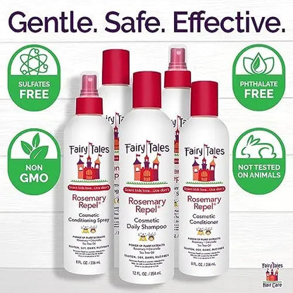 Fairy Tales Rosemary Repel Daily Kids Shampoo – 12 fl oz, Lice Deterrent, Kids Love the Smell Avelisse