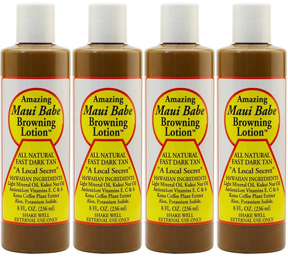 Maui Babe Browning Lotion - 8 Ounce (Pack of 4) for Natural Tanning Avelisse