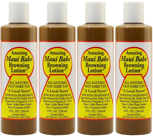 Maui Babe Browning Lotion - 8 Ounce (Pack of 4) for Natural Tanning Avelisse