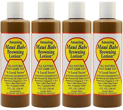 Maui Babe Browning Lotion - 8 Ounce (Pack of 4) for Natural Tanning Avelisse
