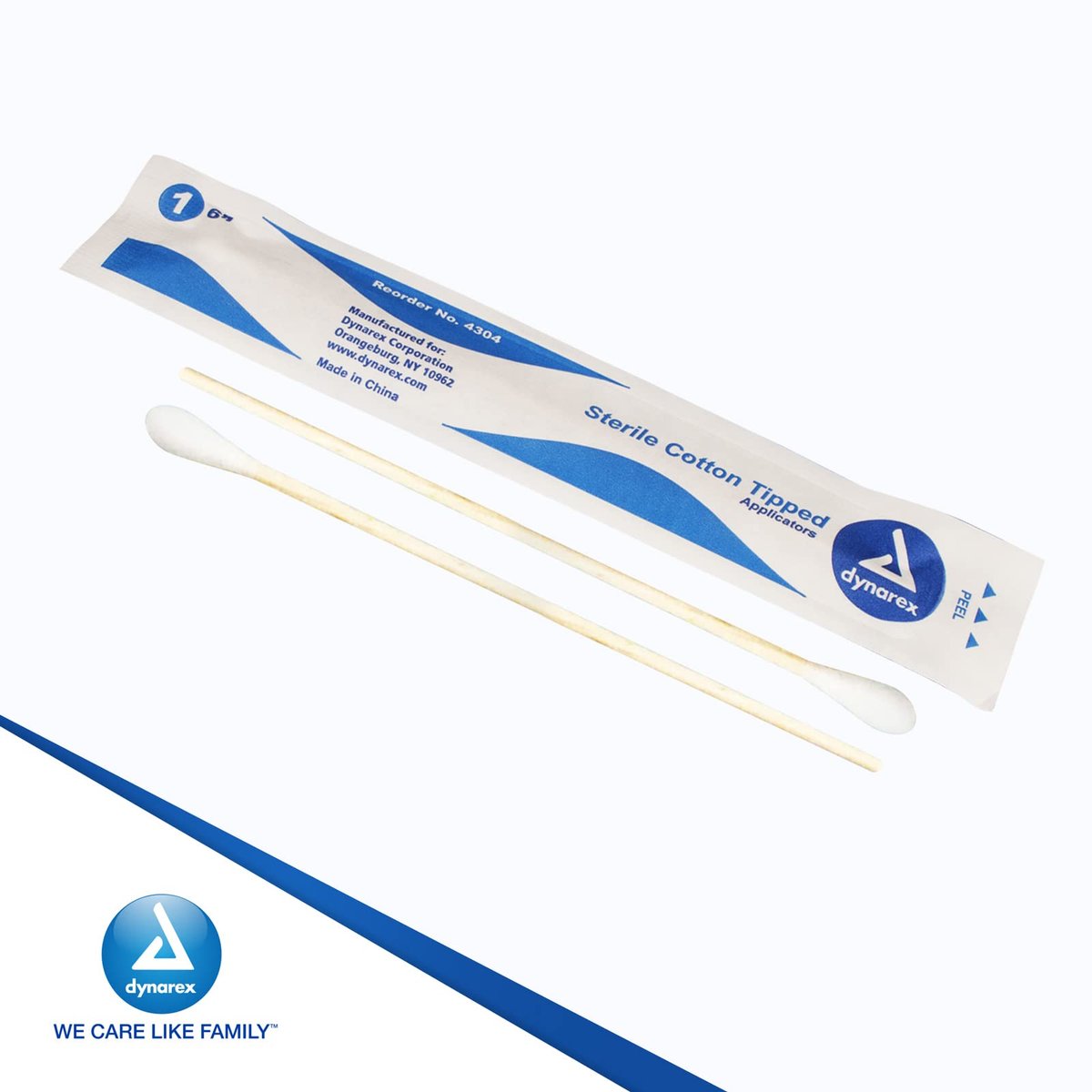 Dynarex 6-Inch Sterile Cotton Tipped Applicators - Single-Use Wooden Cotton Swabs for Wound Care, Makeup & Cleaning - 100 Individually Wrapped Pouches - görsel 11