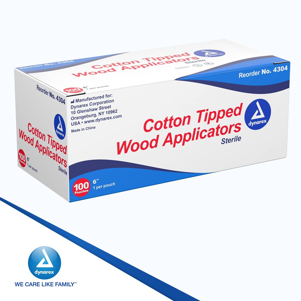 Dynarex 6-Inch Sterile Cotton Tipped Applicators - Single-Use Wooden Cotton Swabs for Wound Care, Makeup & Cleaning - 100 Individually Wrapped Pouches - görsel 13