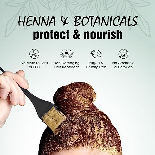 Light Mountain Henna Hair Color & Conditioner, Chestnut - Chemical-Free Semi-Permanent Hair Dye for Gray, White, Blonde, or Highlighted Hair, 7 oz - görsel 6