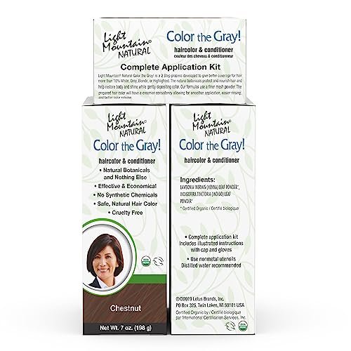 Light Mountain Henna Hair Color & Conditioner, Chestnut - Chemical-Free Semi-Permanent Hair Dye for Gray, White, Blonde, or Highlighted Hair, 7 oz - görsel 18