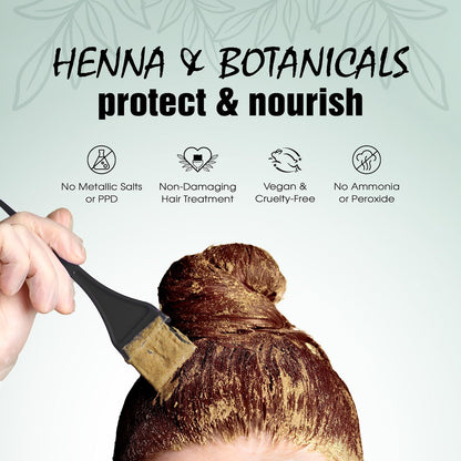 Light Mountain Henna Hair Color & Conditioner, Chestnut - Chemical-Free Semi-Permanent Hair Dye for Gray, White, Blonde, or Highlighted Hair, 7 oz