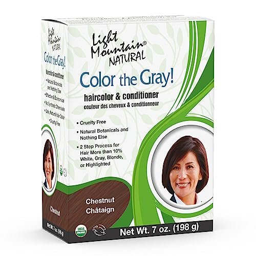 Light Mountain Henna Hair Color & Conditioner, Chestnut - Chemical-Free Semi-Permanent Hair Dye for Gray, White, Blonde, or Highlighted Hair, 7 oz - görsel 2
