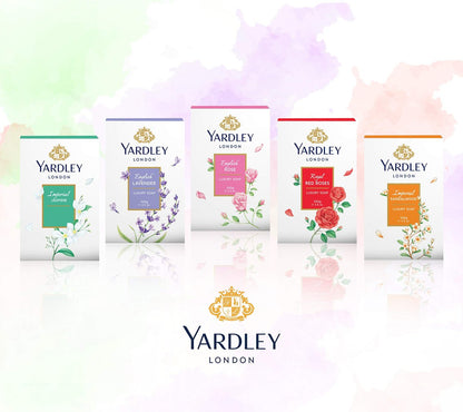 Yardley English Rose Soap 3-Bar Box: Classic Floral Scented Luxury Bath Soap