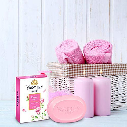 Yardley English Rose Soap 3-Bar Box: Classic Floral Scented Luxury Bath Soap