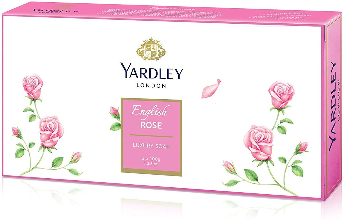 Yardley English Rose Soap 3-Bar Box: Classic Floral Scented Luxury Bath Soap - görsel 1