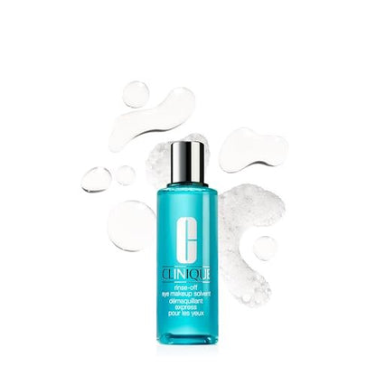 Clinique Rinse-Off Oil Free Eye Makeup Remover Solvent – Safe for Sensitive Skin, 4.2 Fl Oz