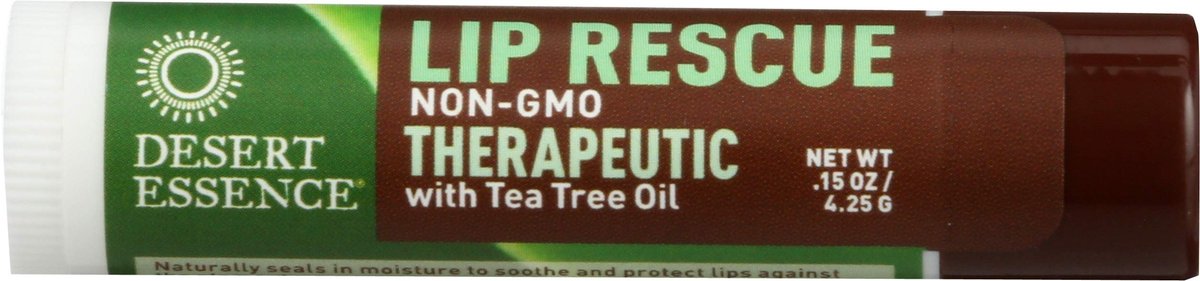 Desert Essence Lip Rescue Therapeutic with Tea Tree Oil - Antiseptic Lip Balm for Cracked Lips & Cold Sores - Moisturizing, Unscented with Vitamin E & Aloe Vera - 0.15 oz - görsel 2