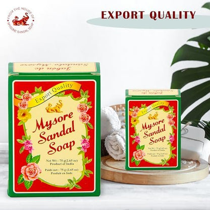 Mysore Sandalwood Soap 2.62oz (Case of 18) – Traditional Indian Sandalwood Soap Bars